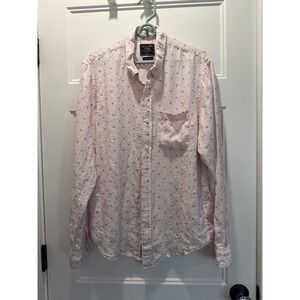 Abercrombie Fitch Shirt Mens Large Light Pink Linen Button Down Long Sleeve Prep